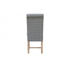 Pair of Woolen Upholstered Chair - Check Grey