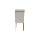 Pair of Button Back Chair with Scroll - Natural