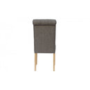Pair of Button Back Chair with Scroll - Dark Grey