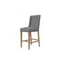 Button Back Stool Light Grey with Studs 45 x 57.5 x 110 cm