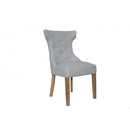 Pair of Winged Button Back Chair with - Natural