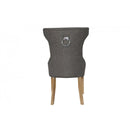 Pair of Winged Button Back Chair with - Light Grey
