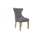 Pair of Winged Button Back Chair with - Dark Grey