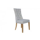 Pair of Curved Button Back Chair - Natural