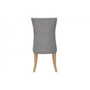 Pair of Curved Button Back Chair - Light Grey