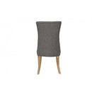 Pair of Curved Button Back Chair - Dark Grey