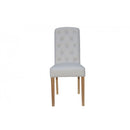 Pair of Button Back Upholstered Chair - Natural