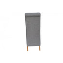 Pair of Scroll Back Fabric Chair - Light Grey