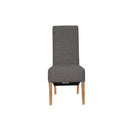 Pair of Scroll Back Fabric Chair - Dark Grey