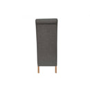 Pair of Scroll Back Fabric Chair - Dark Grey