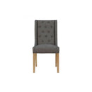 Pair of Button Back and Studded Dining - Dark Grey
