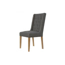Pair of Button Back and Studded Dining - Dark Grey