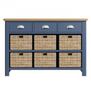 Aldeburgh Blue Storage Cabinet Unit 3 Drawer 6 Basket 110 x 30 x 75 cm