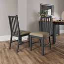 Malmesbury Grey Pair of Chairs Fabric Seat 43 x 52 x 94 cm