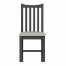 Malmesbury Grey Pair of Chairs Fabric Seat 43 x 52 x 94 cm