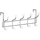 Chrome Over Door Hanger with 10 Hooks, Space Saving Overdoor Hanger for Clothes, Over Door Hooks, Coat Hooks for Door, Bathroom Storage