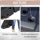 Outdoor Umbrella Parasol Base with Wheels - Black
