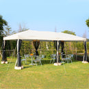 Outsunny 3 x 6 m Pop Up Gazebo with Mesh Sidewalls and Storage Bag, Party Tent Canopy Marquee for Garden, Patio - Beige