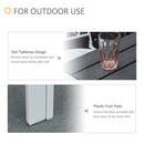 Garden Square Metal Frame Table with PE Surface - Dark Grey