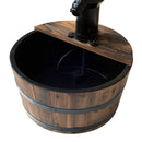 Outsunny Wooden Barrel Water Pump Fountain