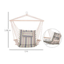 Outsunny Hanging Rope Frame Hammock Chair - Multi Colour