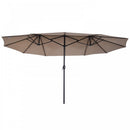 Outsunny 4.6m Double-Sided Patio Parasol Sun Umbrella-Tan