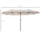 Oasis 4.6 m Double Sided Garden Parasol - Cream