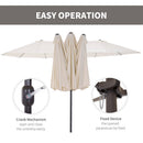 Oasis 4.6 m Double Sided Garden Parasol - Cream