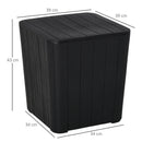 Garden Wood Effect Square Storage Table - Black