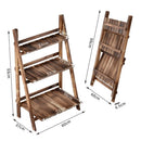 Outsunny 3 Tier Wooden Flower Pot Stand