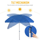 Oasis 1.9 m Beach Umbrella Parasol with Ajustable Angle and Carry Bag - Blue