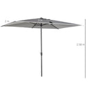 Oasis 3 x 2 m Adjustable Title Crank Garden Parasol - Grey