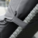 Set of 2 Non-Slip Sun Lounger Cushions - Grey