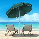 Oasis 2.2 m Steel Beach Umbrella Parasol - Dark Green