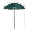 Oasis 2.2 m Steel Beach Umbrella Parasol - Dark Green