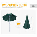 Oasis 2.2 m Steel Beach Umbrella Parasol - Dark Green
