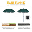 Oasis 2.2 m Steel Beach Umbrella Parasol - Dark Green