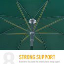 Oasis 2.2 m Steel Beach Umbrella Parasol - Dark Green