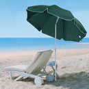 Oasis 2.2 m Steel Beach Umbrella Parasol - Dark Green