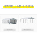 Outsunny 8m x 4m Garden Gazebo Marquee Party Tent Wedding Portable Garage Carport Event shelter Car Canopy Outdoor Heavy Duty Steel Frame Waterproof Rot Resistant