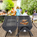 Outsunny Compact Steel Portable Charcoal BBQ Grill - Black