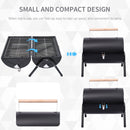 Outsunny Compact Steel Portable Charcoal BBQ Grill - Black