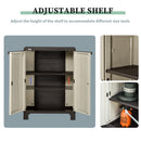 Double Door Garden Shed Cabinet - Beige