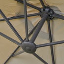 Outsunny Double Sided Umbrella Parasol with Cross Base  4.6 m - Khaki