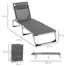 Outsunny  Sun Lounger With Pillow - Grey