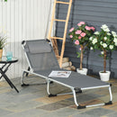 Outsunny  Sun Lounger With Pillow - Grey