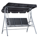 Outsunny-3 Seater Steel  Swing Bench - Black