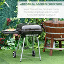 Outsunny Portable Charcoal Steel Grill Outdoor BBQ