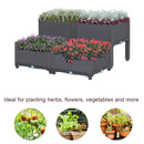 Rattan Set of 4 Garden Planter Box - Brown