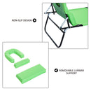 Outsunny  Sun Lounger with Pillow Reading Hole - Green